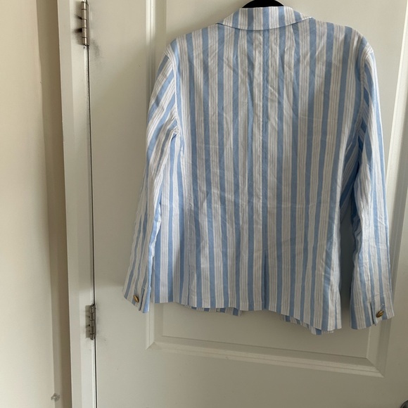 J. Crew Light Blue and White Striped Blazer - Picture 6 of 11